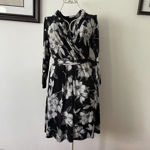 Black and white floral Liz Claiborne dress